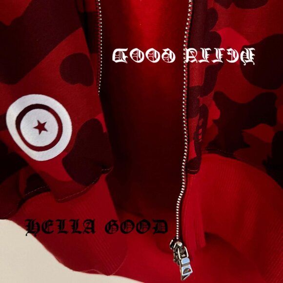 BAPE Shark Full Zip Double Hoodie Red/Blue - Picture 8 of 8